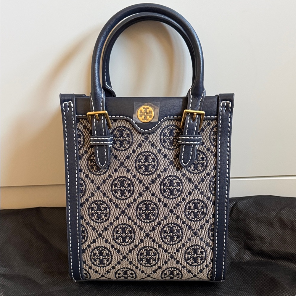Tory Burch Navy and Gold Mini Bag